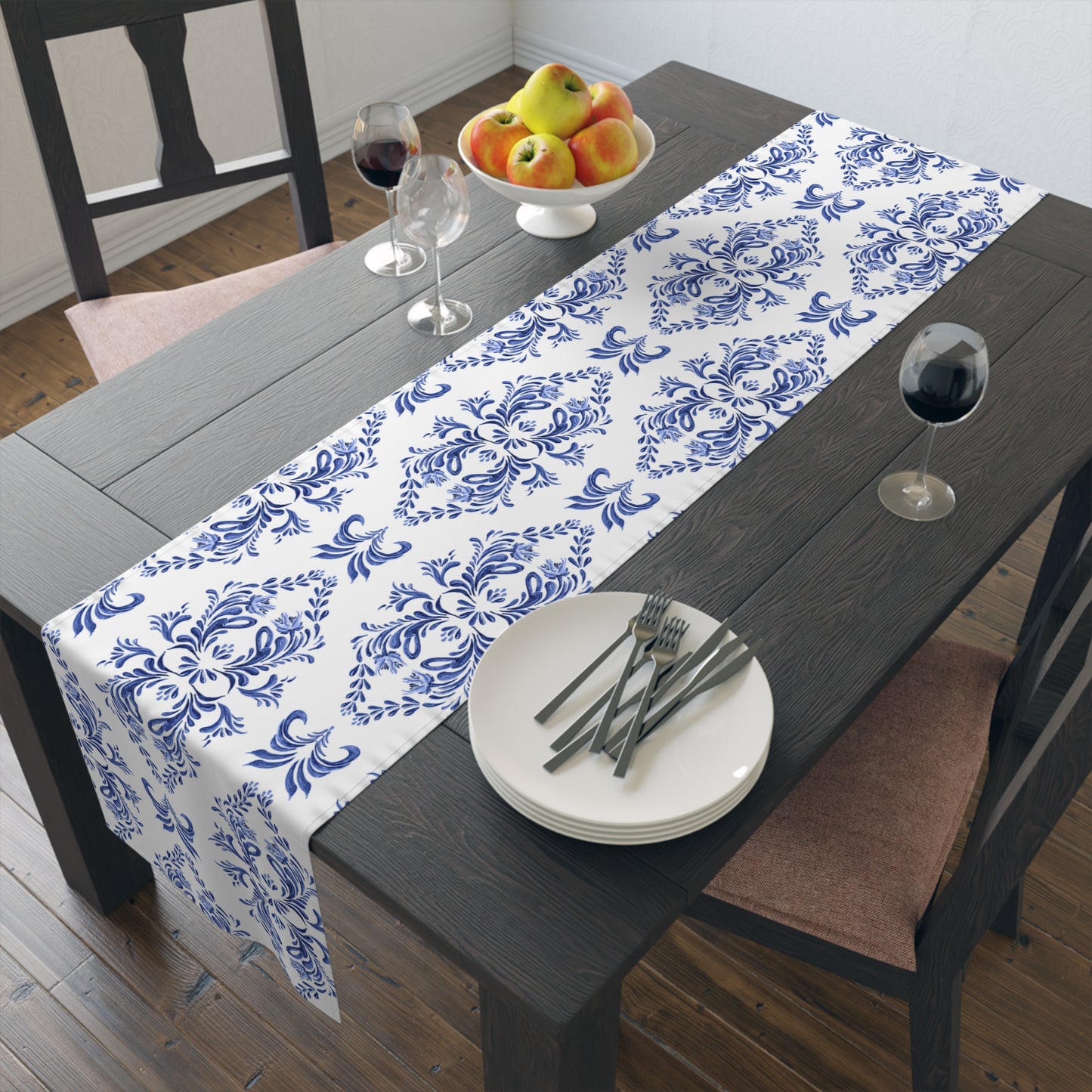 Blue Pattern Table Runner