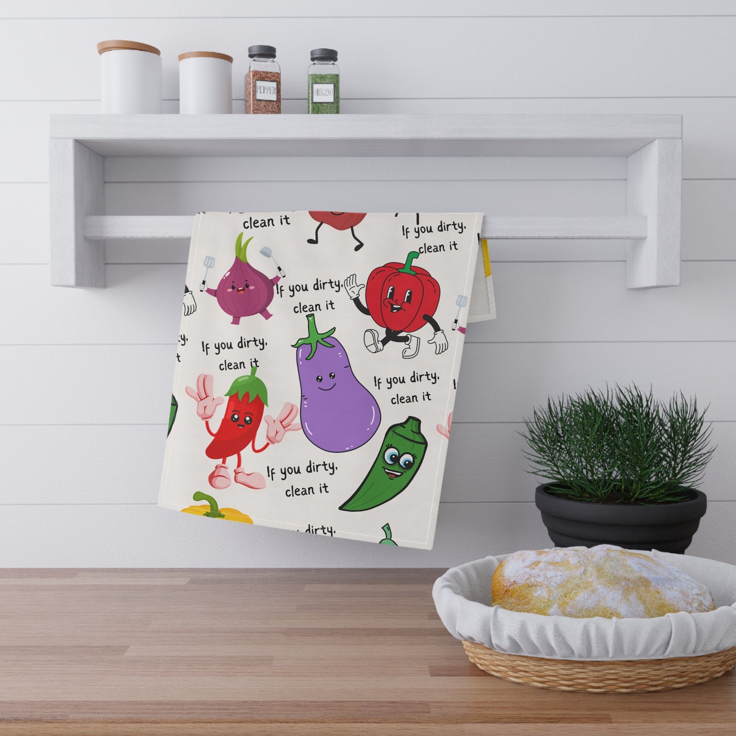 "If you dirty, clean it" Kitchen Towel