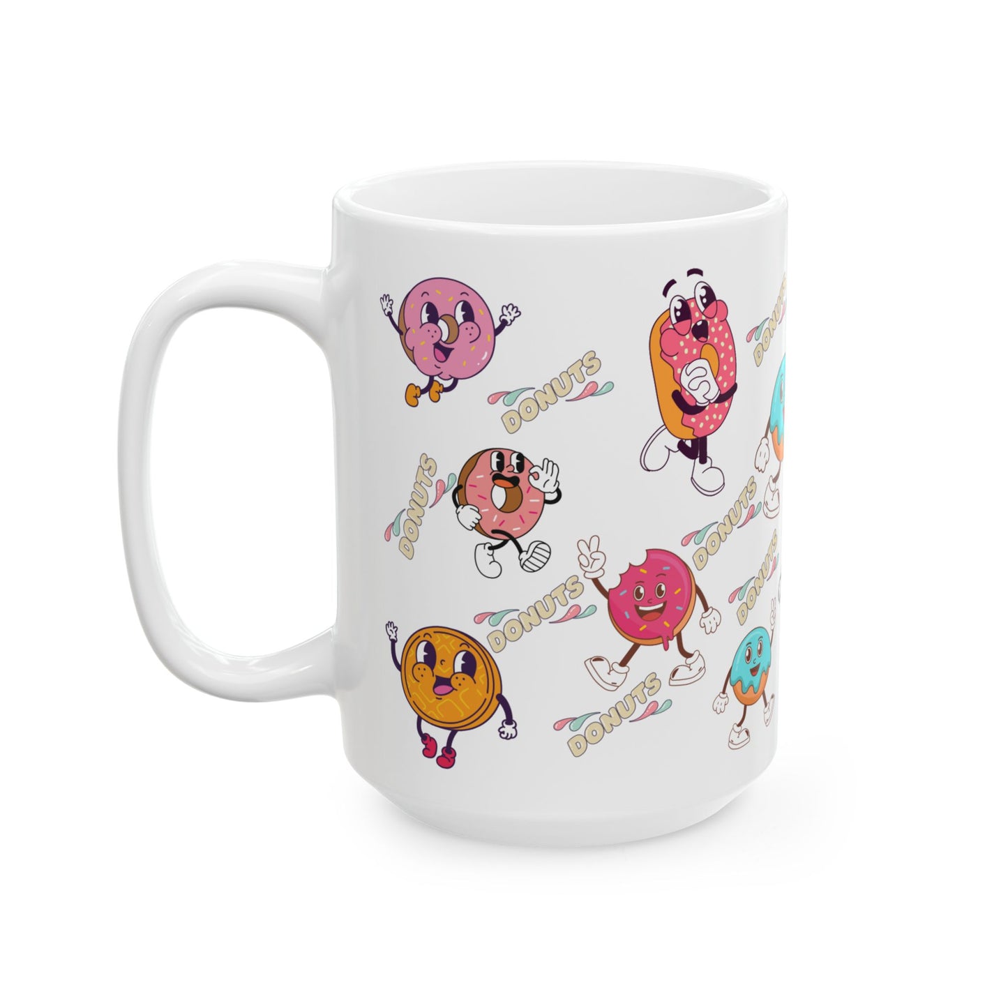 Colorful Donut Ceramic Mug, (11oz, 15oz)