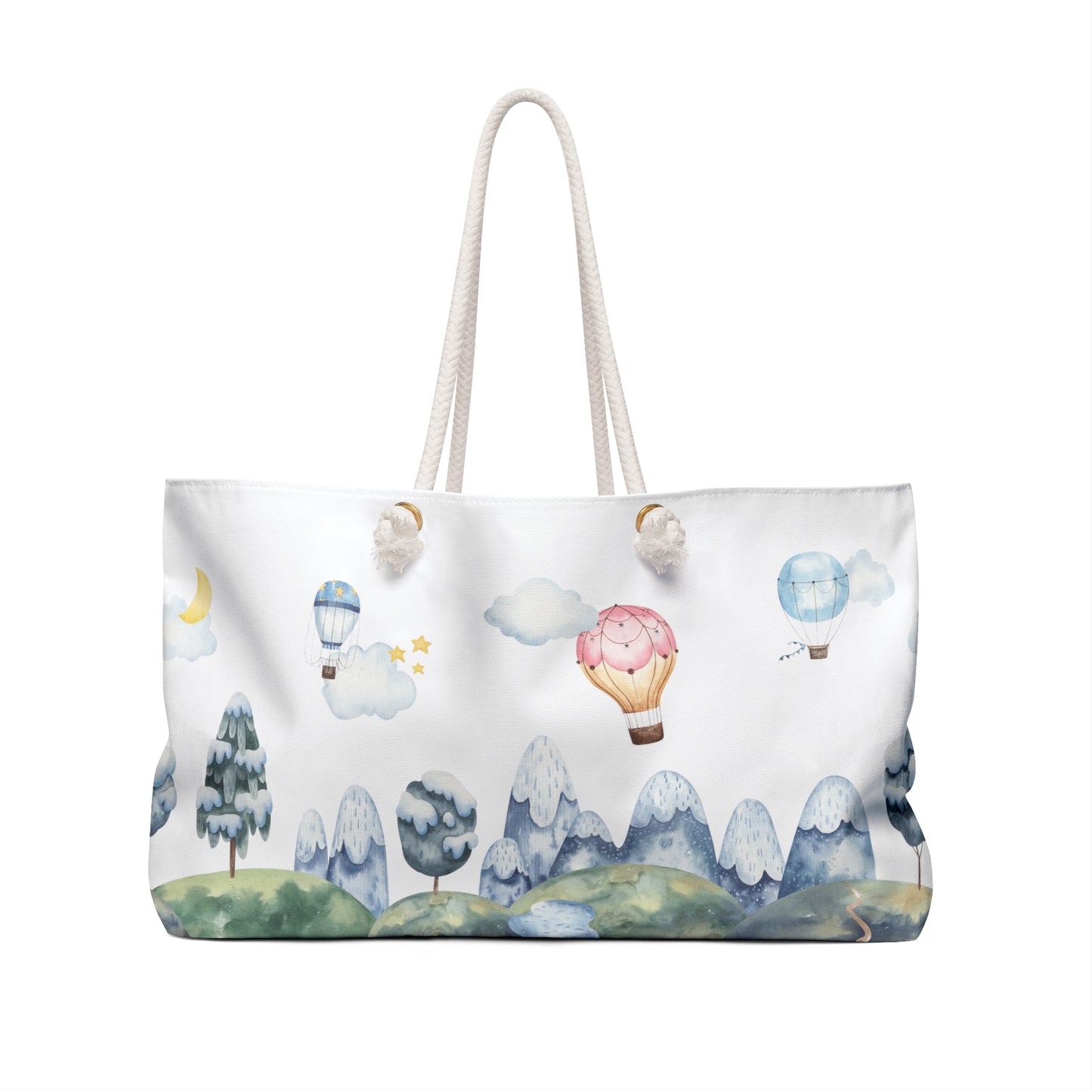 Watercolor Hot Air Balloon Print Weekender Bag