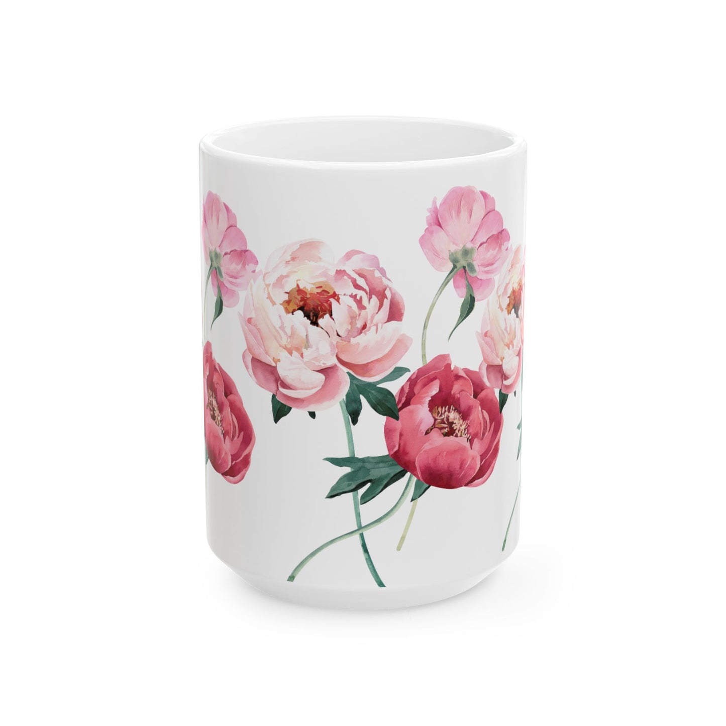 Peony Ceramic Mug, (11oz, 15oz)