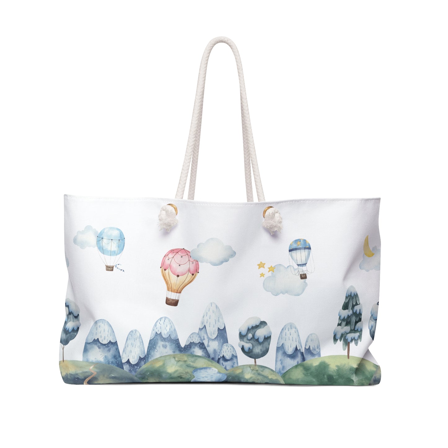 Watercolor Hot Air Balloon Print Weekender Bag