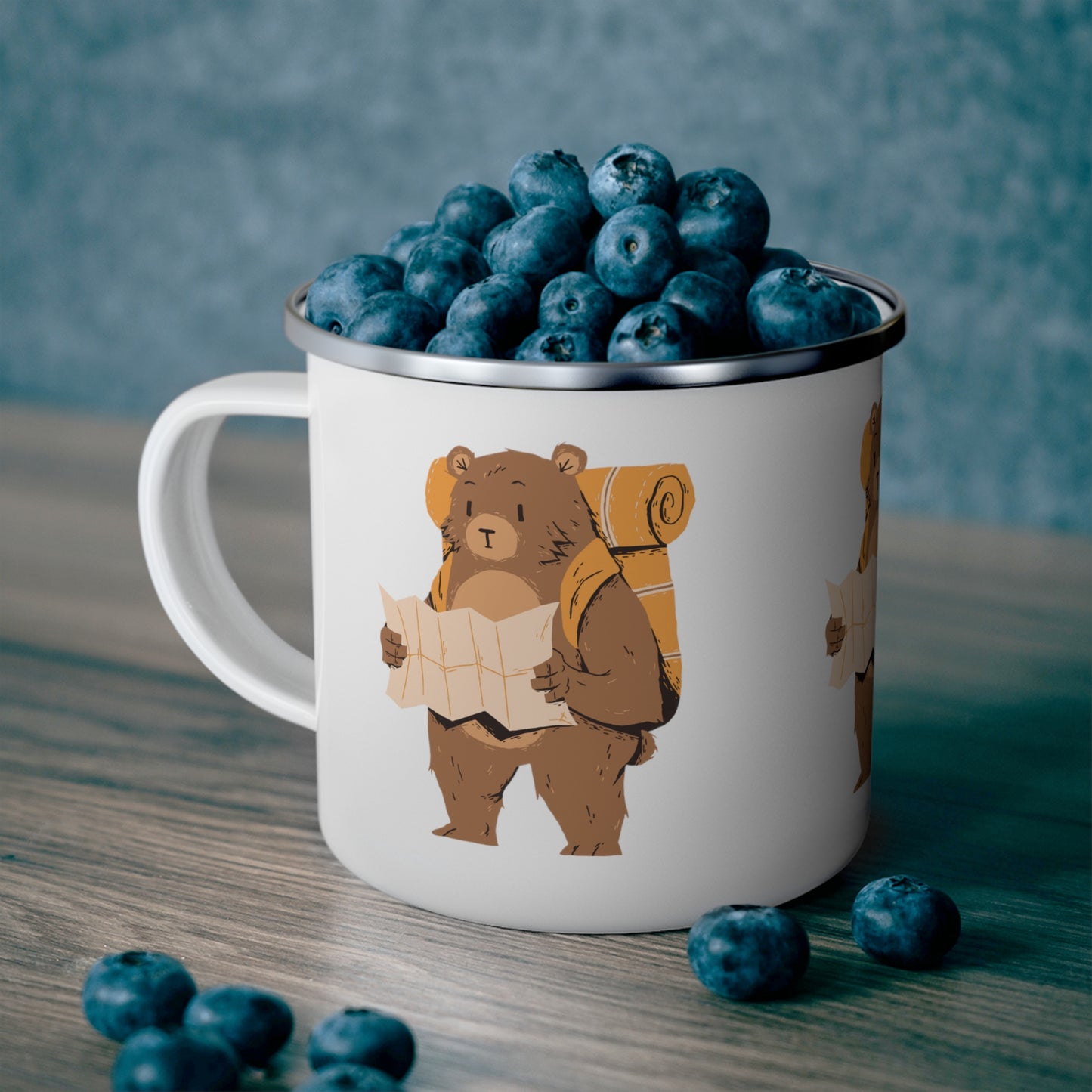 Bear Hiking Enamel Camping Mug