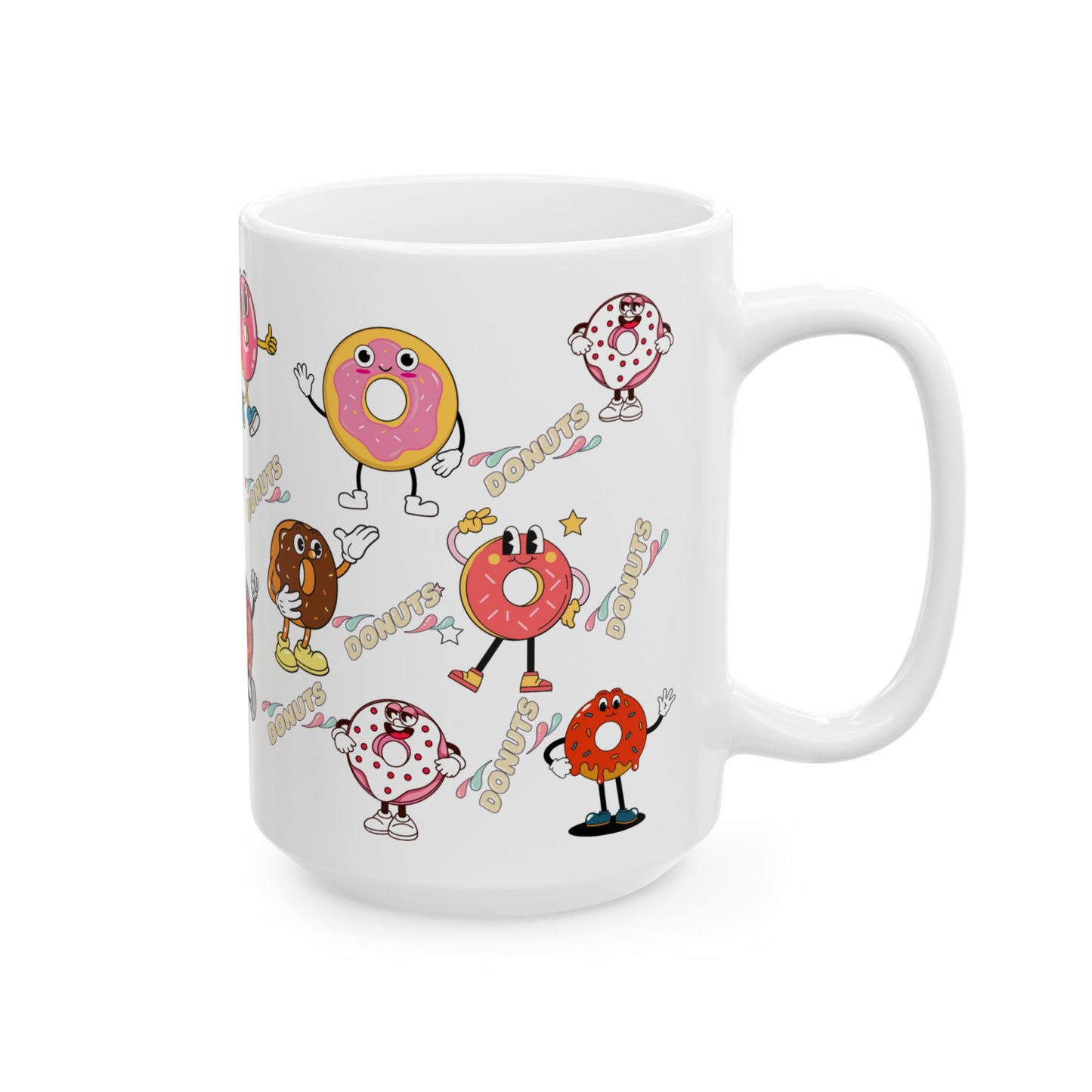 Colorful Donut Ceramic Mug, (11oz, 15oz)