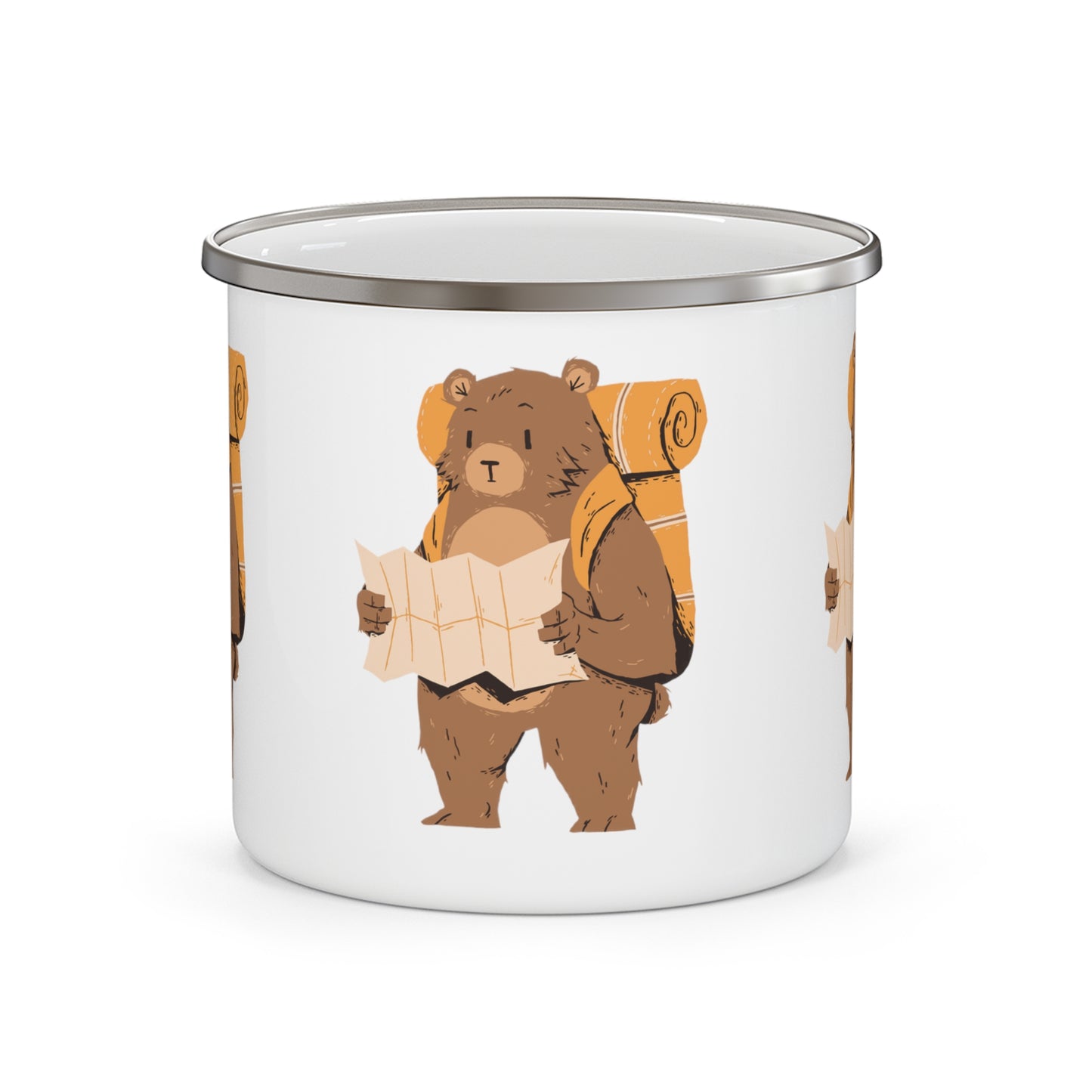 Bear Hiking Enamel Camping Mug