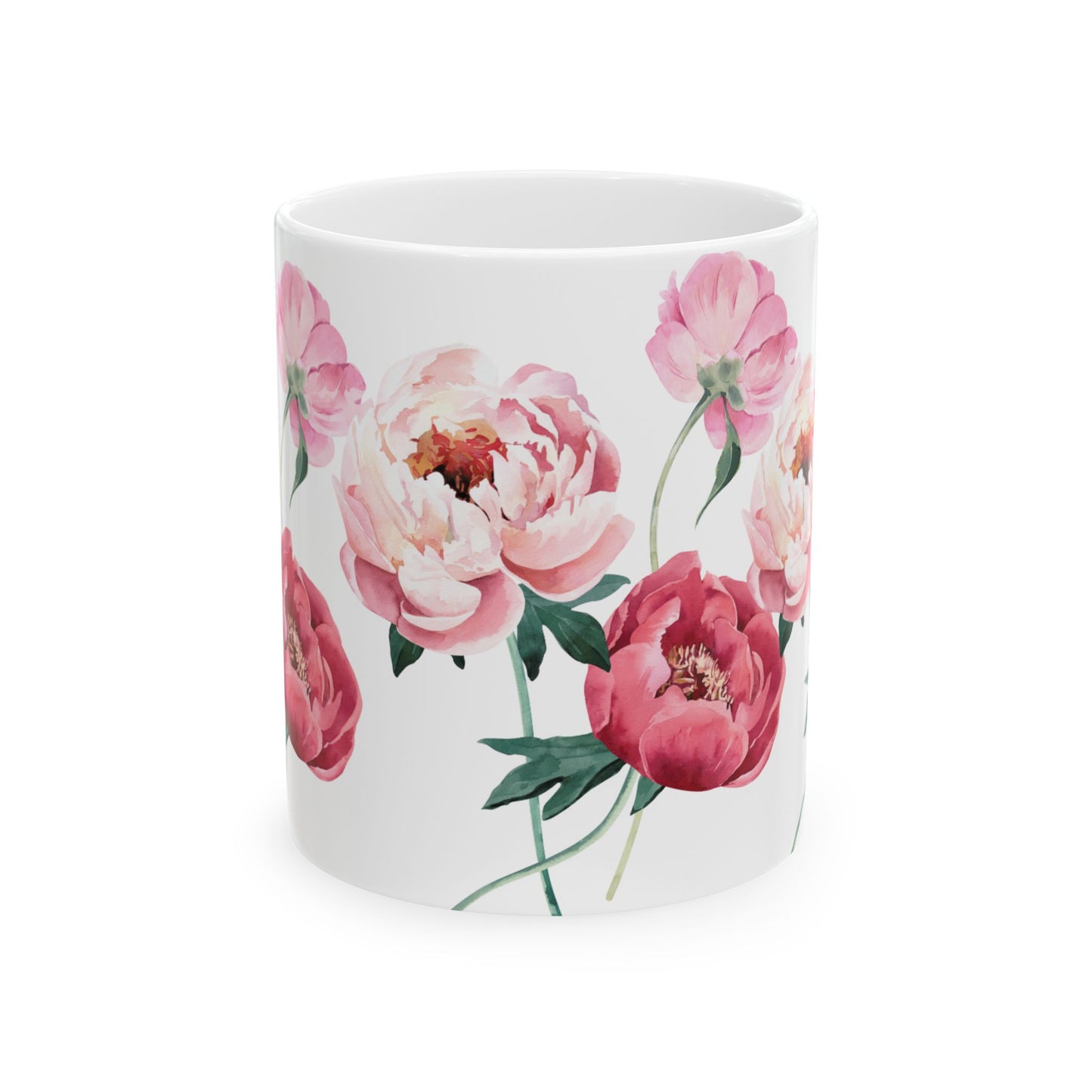 Peony Ceramic Mug, (11oz, 15oz)