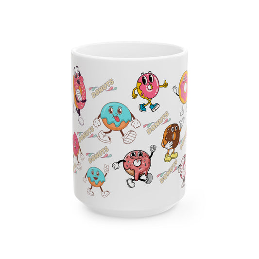 Colorful Donut Ceramic Mug, (11oz, 15oz)