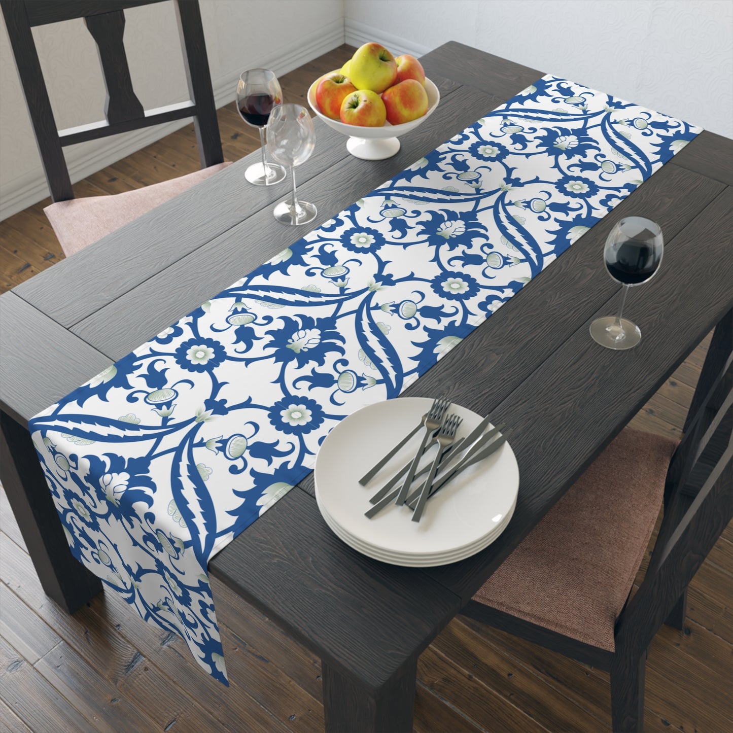 Blue Pattern Table Runner