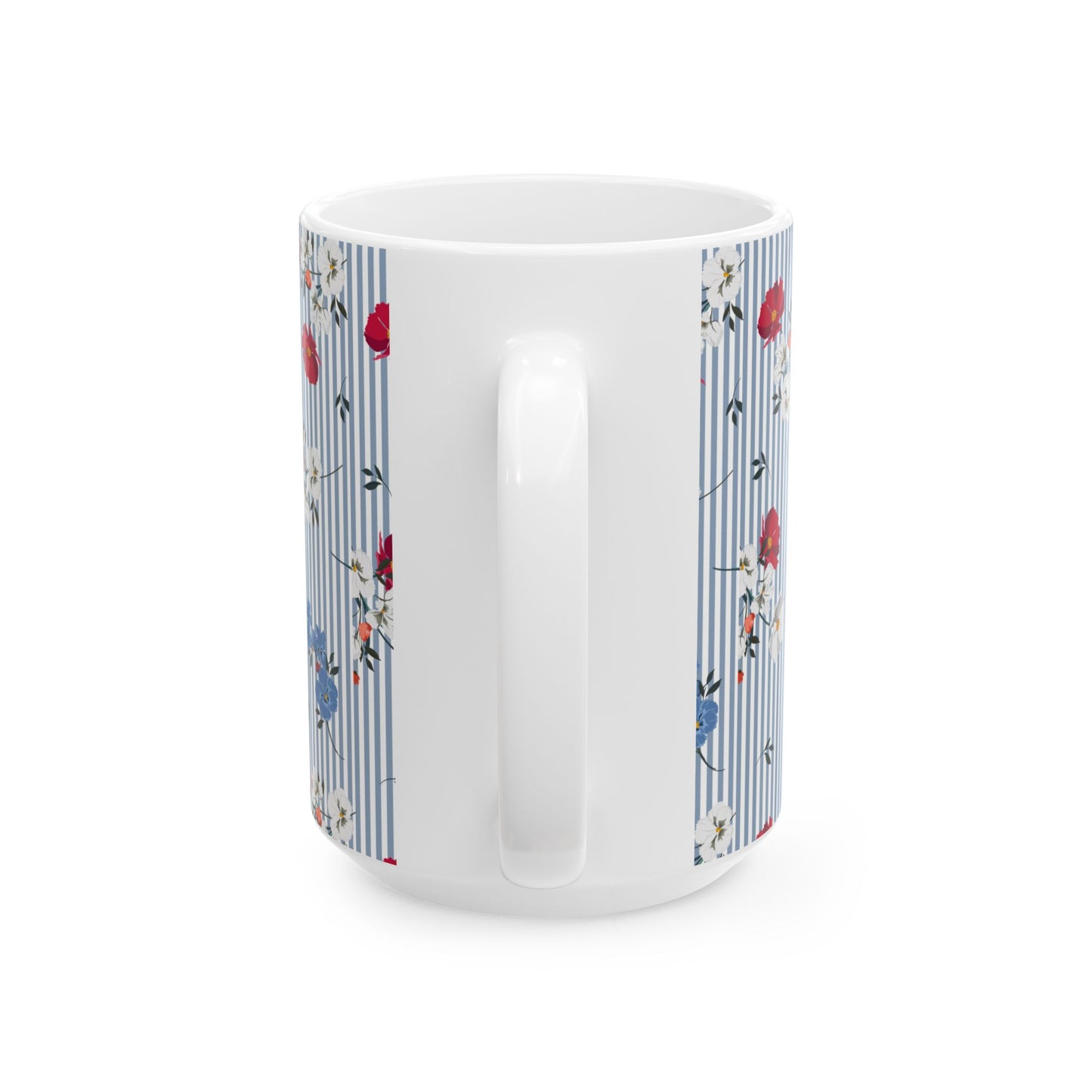 Blue Stripe Ceramic Mug, (11oz, 15oz)