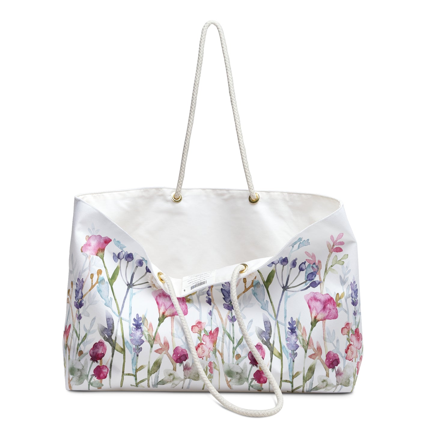 Watercolor Floral Print Weekender Bag