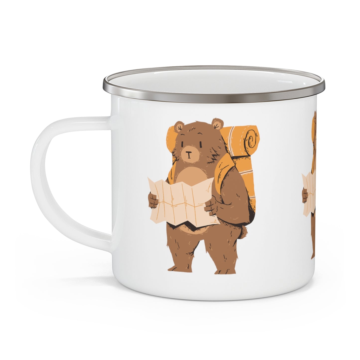 Bear Hiking Enamel Camping Mug