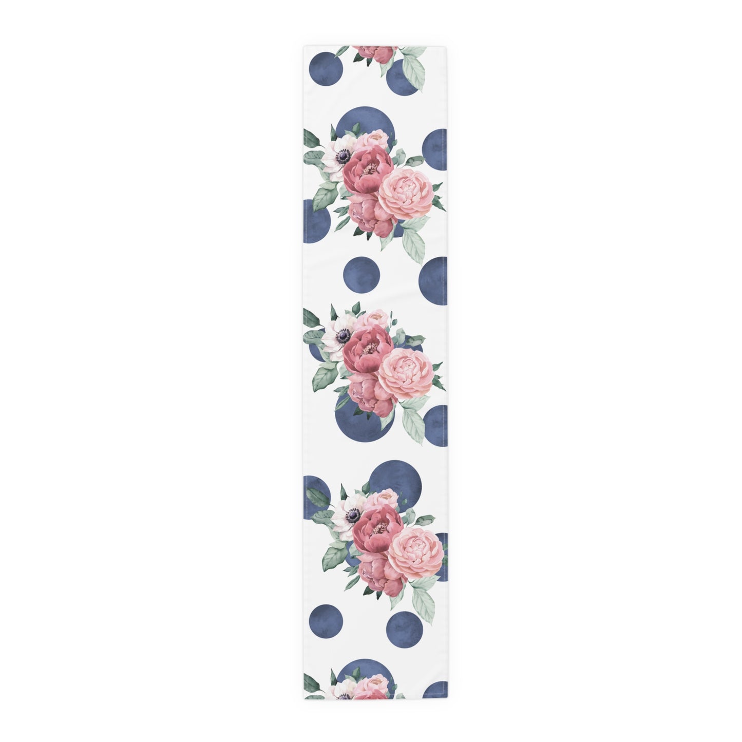 Blue Polka Dot floral Table Runner