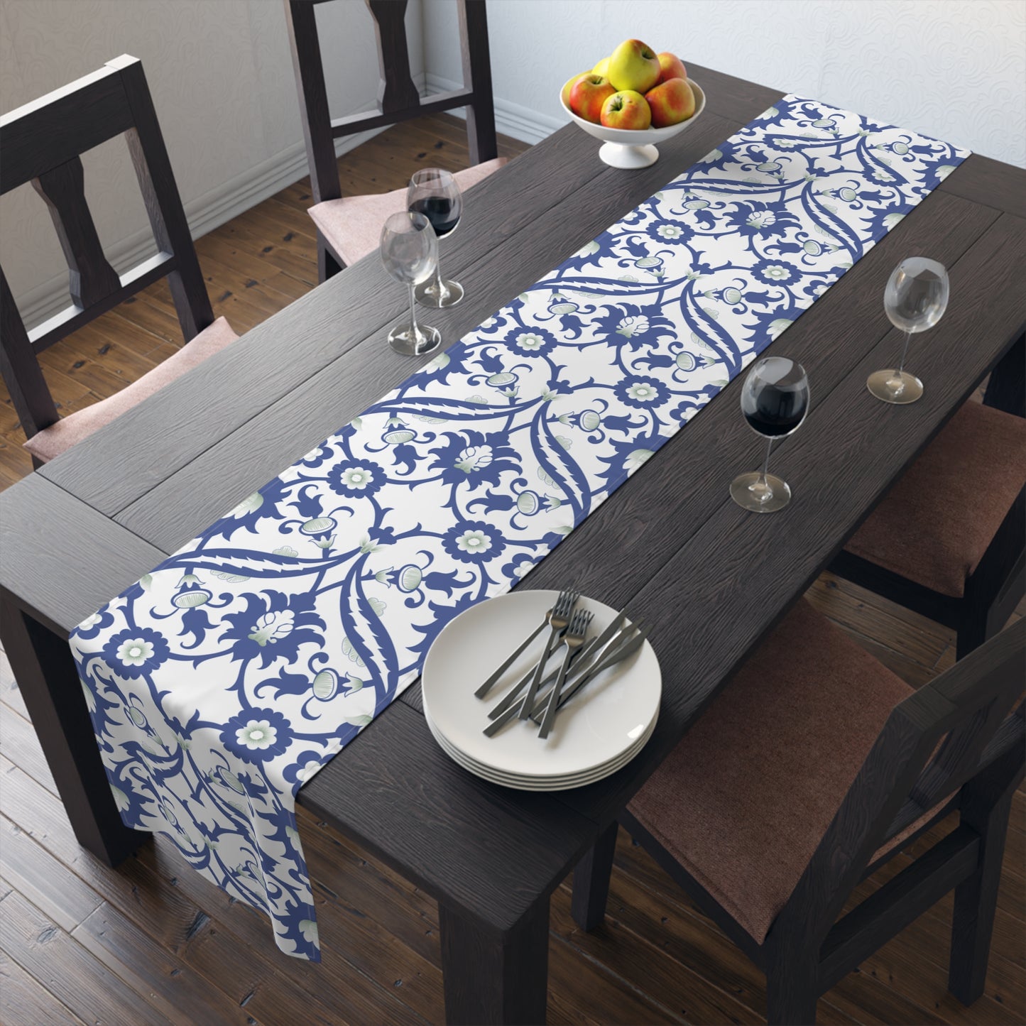 Blue Pattern Table Runner