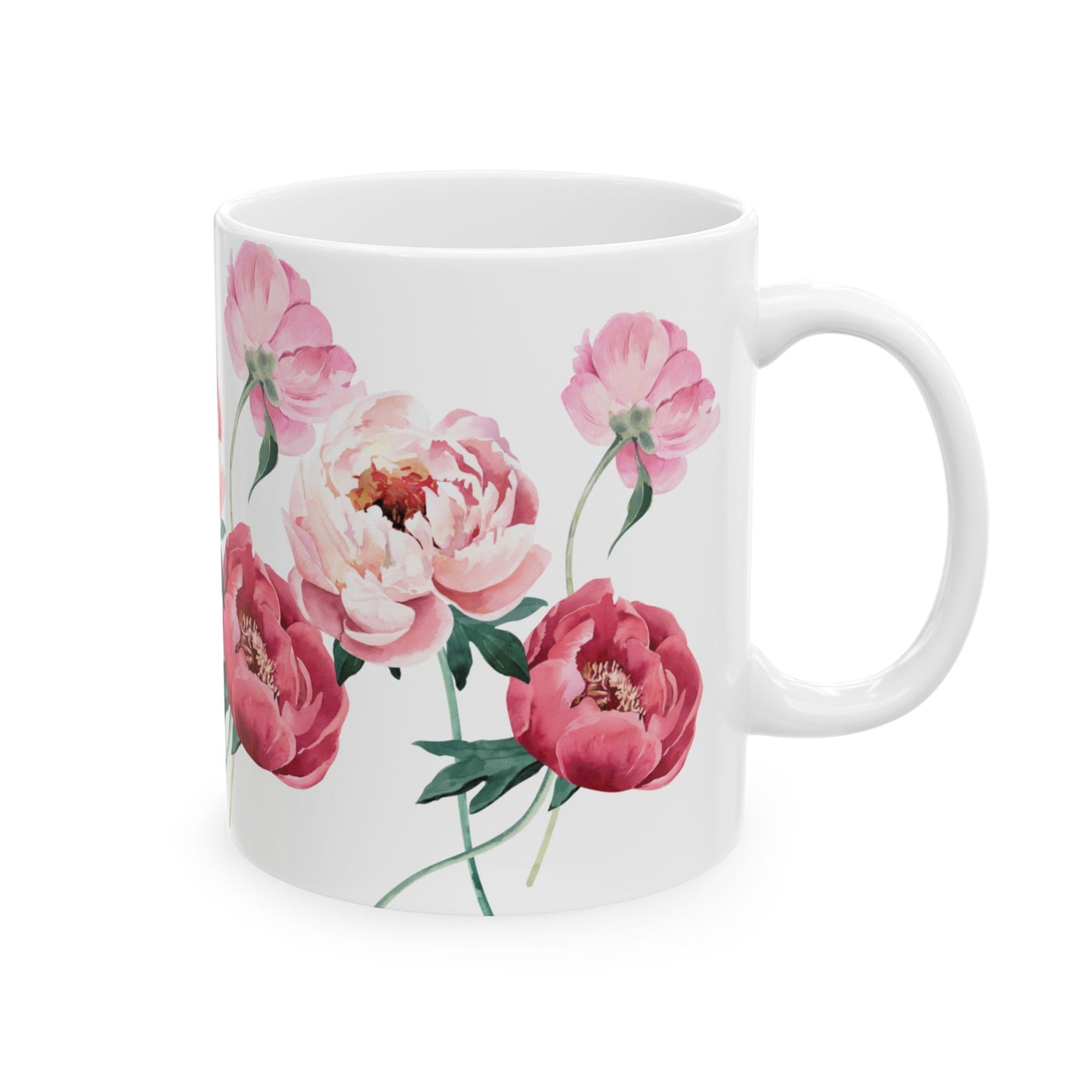 Peony Ceramic Mug, (11oz, 15oz)