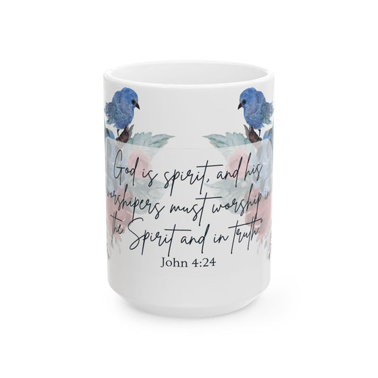 John 4:24 Ceramic Mug, (11oz, 15oz)