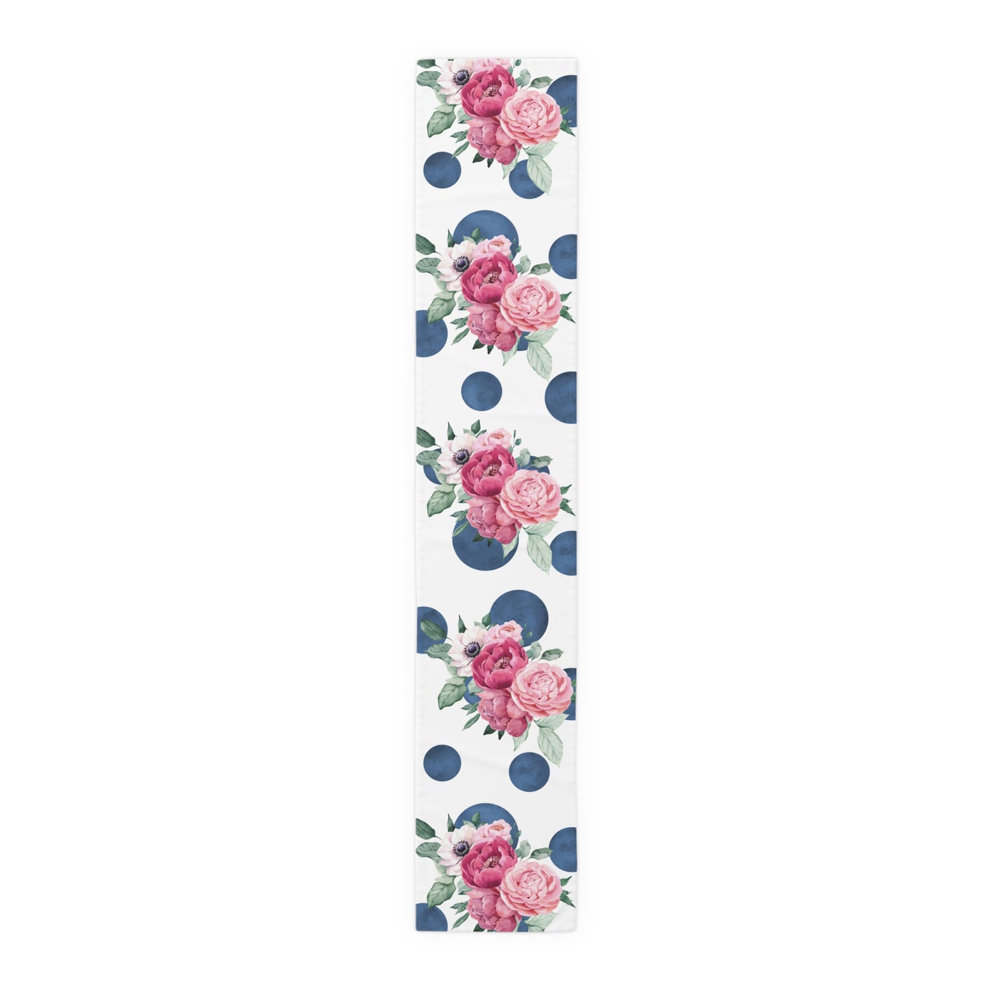 Blue Polka Dot floral Table Runner