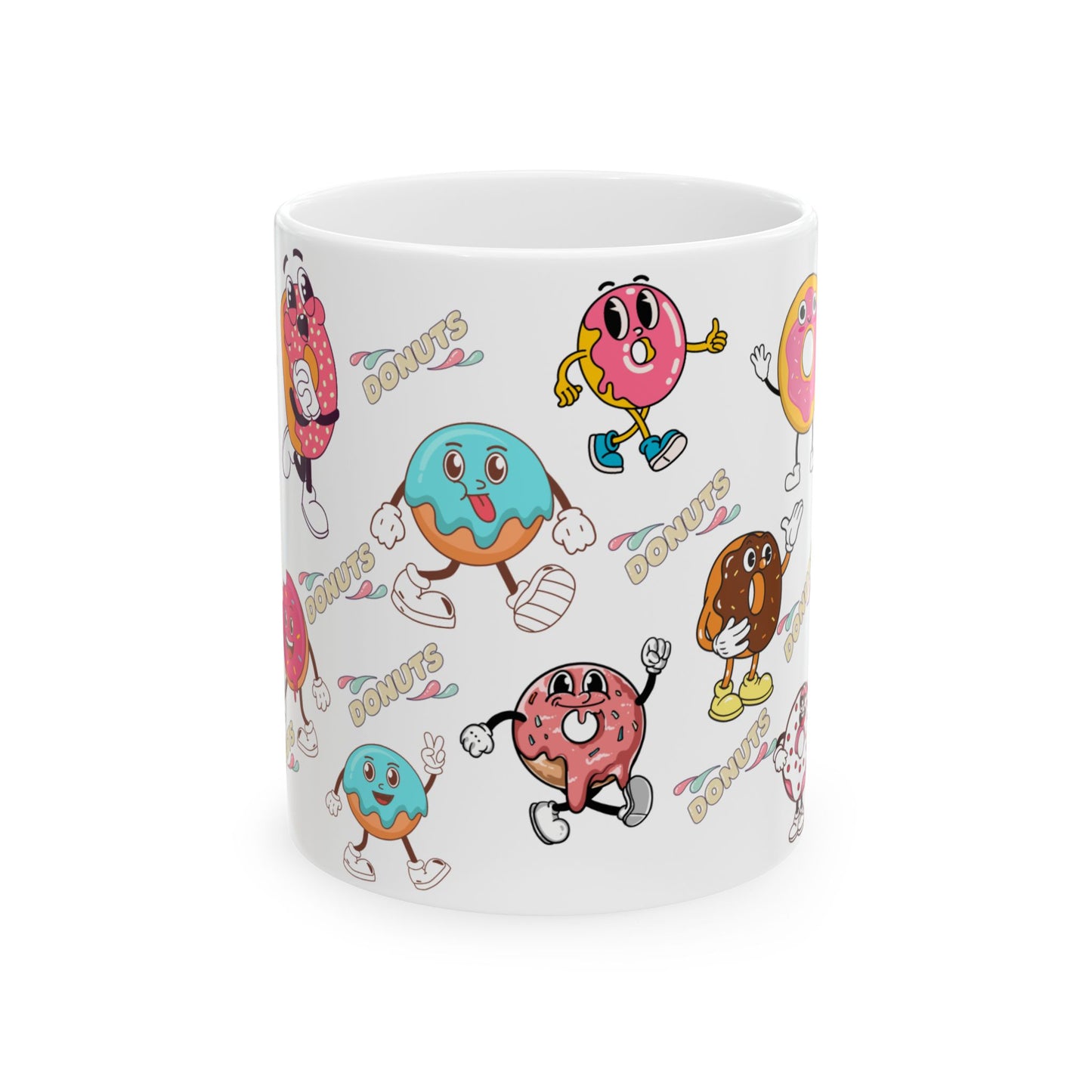 Colorful Donut Ceramic Mug, (11oz, 15oz)