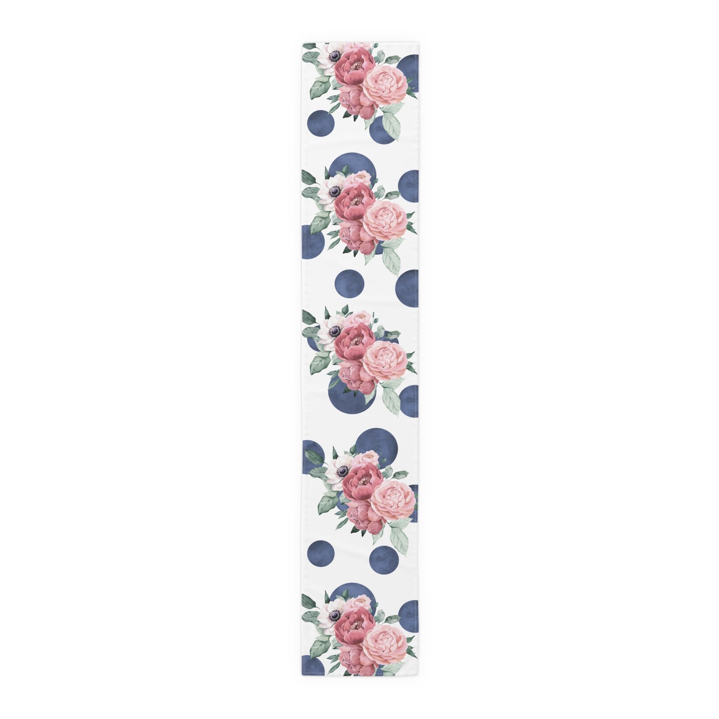 Blue Polka Dot floral Table Runner