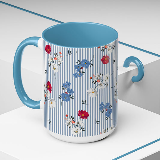 Blue Accent Coffee Mug (11, 15oz)