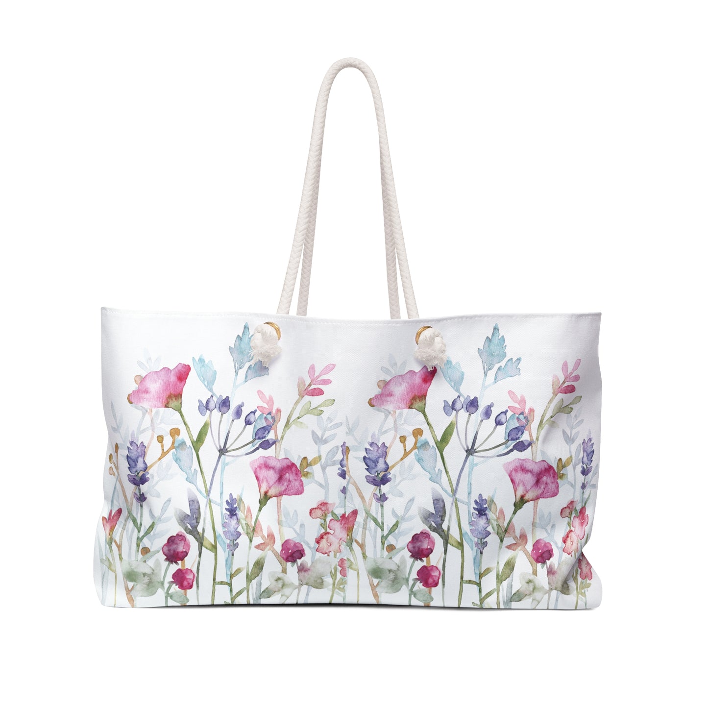 Watercolor Floral Print Weekender Bag