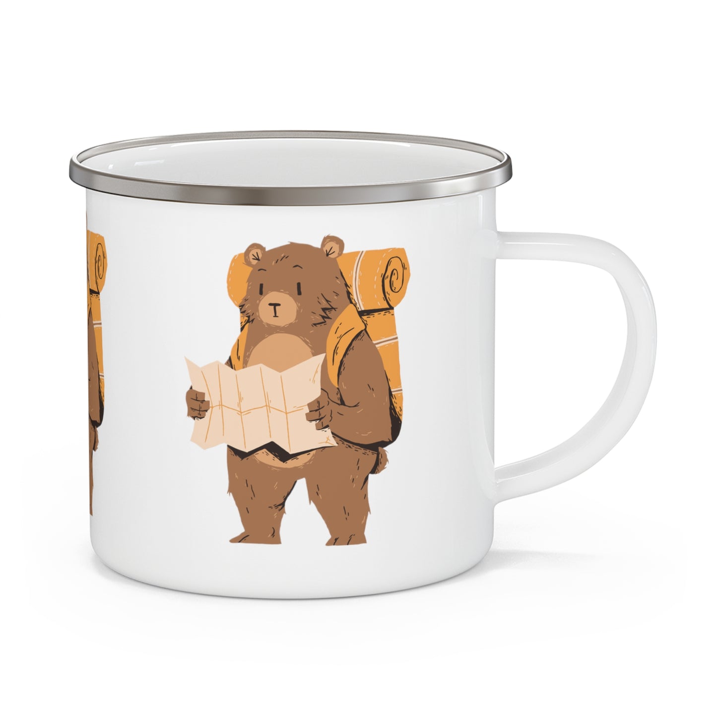 Bear Hiking Enamel Camping Mug