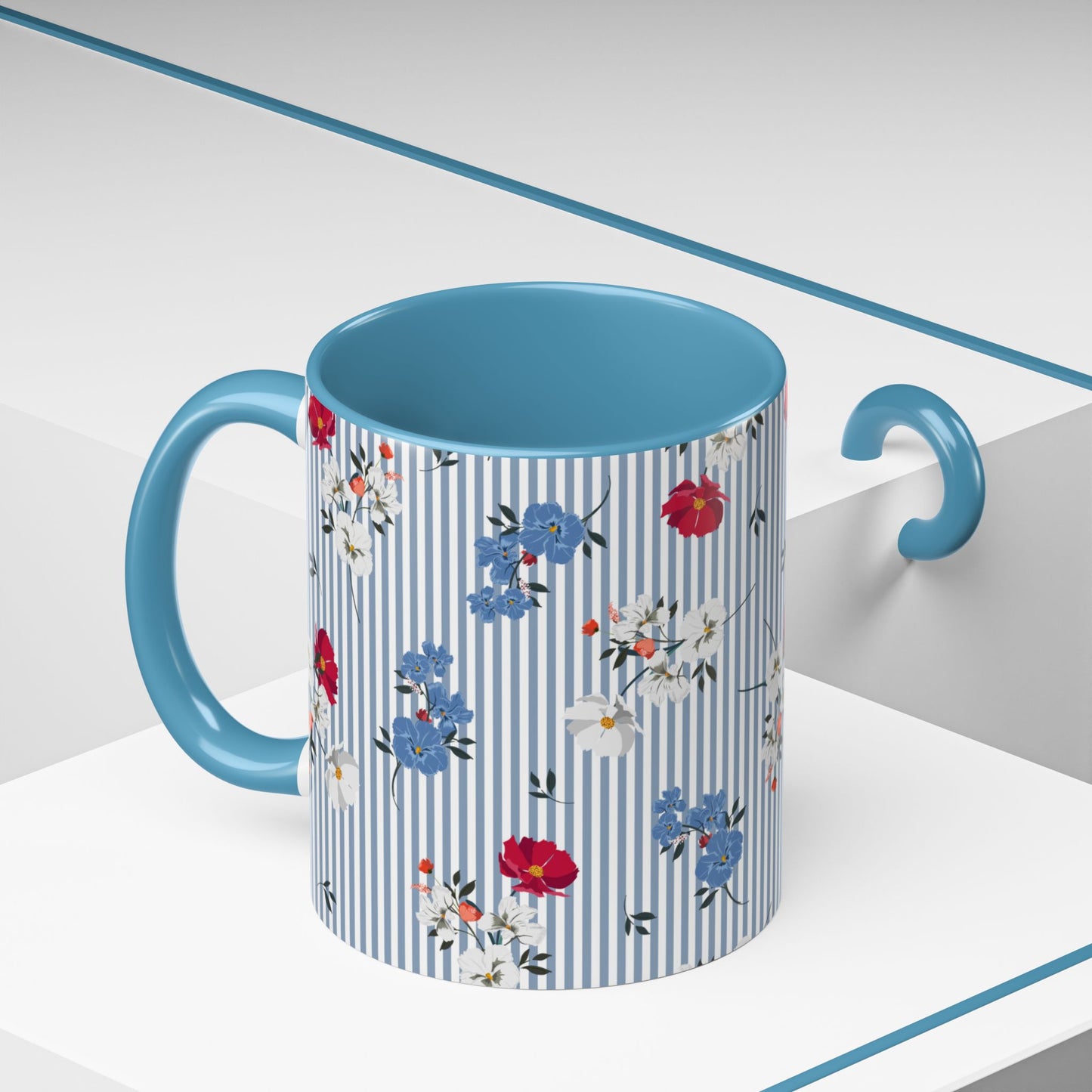 Blue Accent Coffee Mug (11, 15oz)