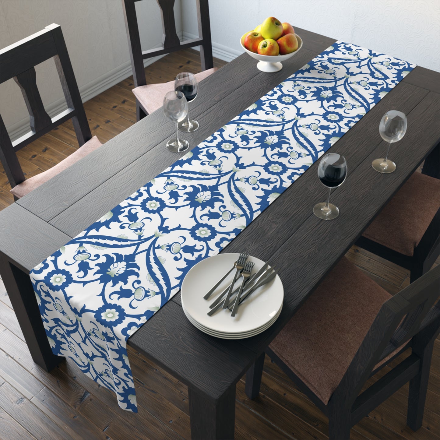 Blue Pattern Table Runner