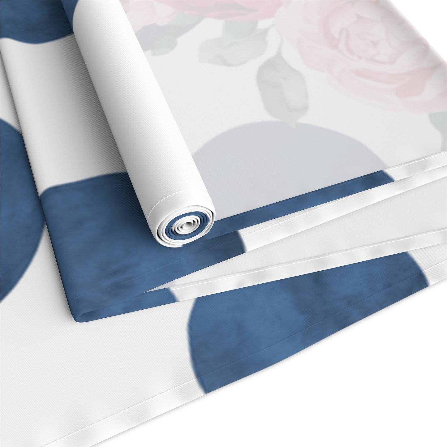 Blue Polka Dot floral Table Runner