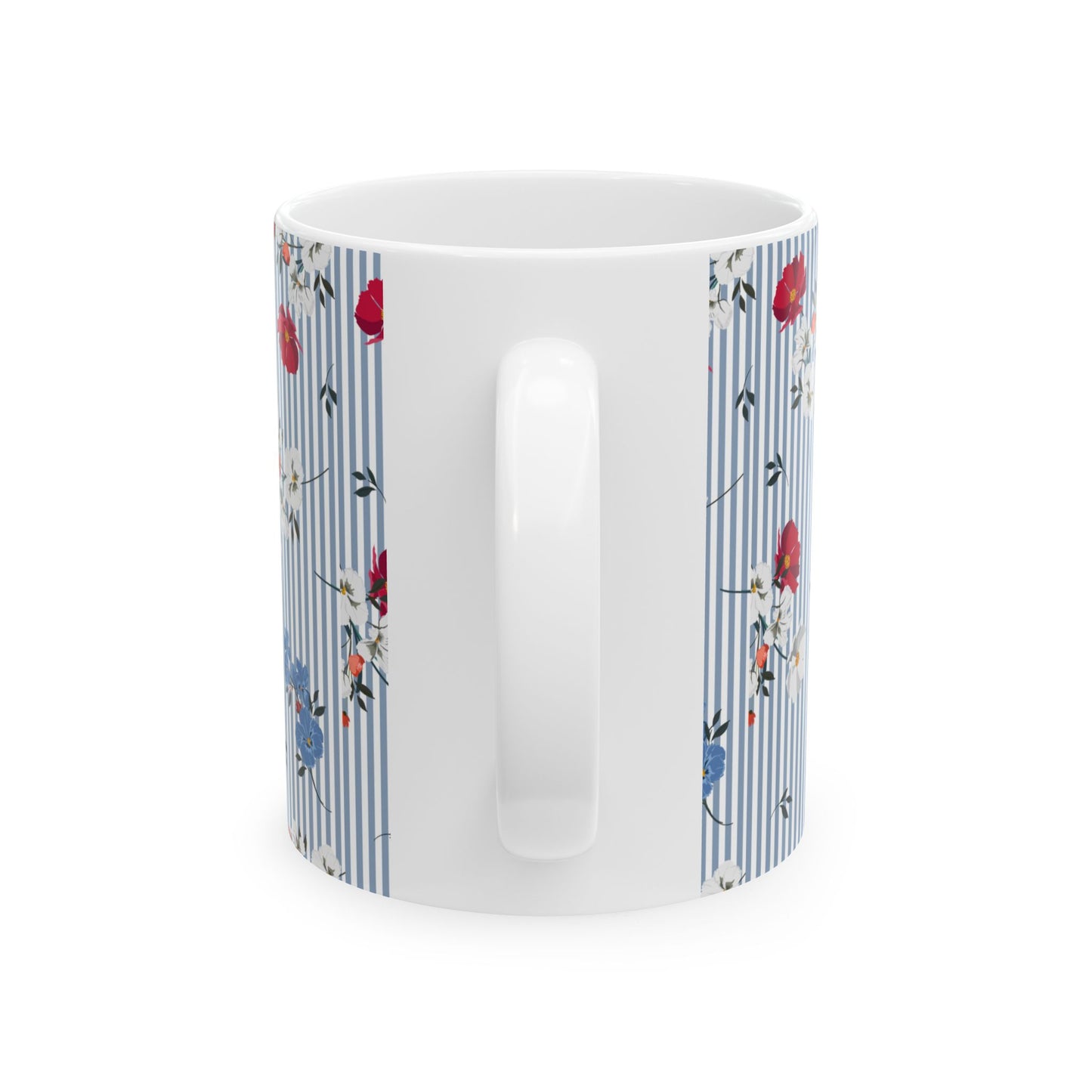 Blue Stripe Ceramic Mug, (11oz, 15oz)