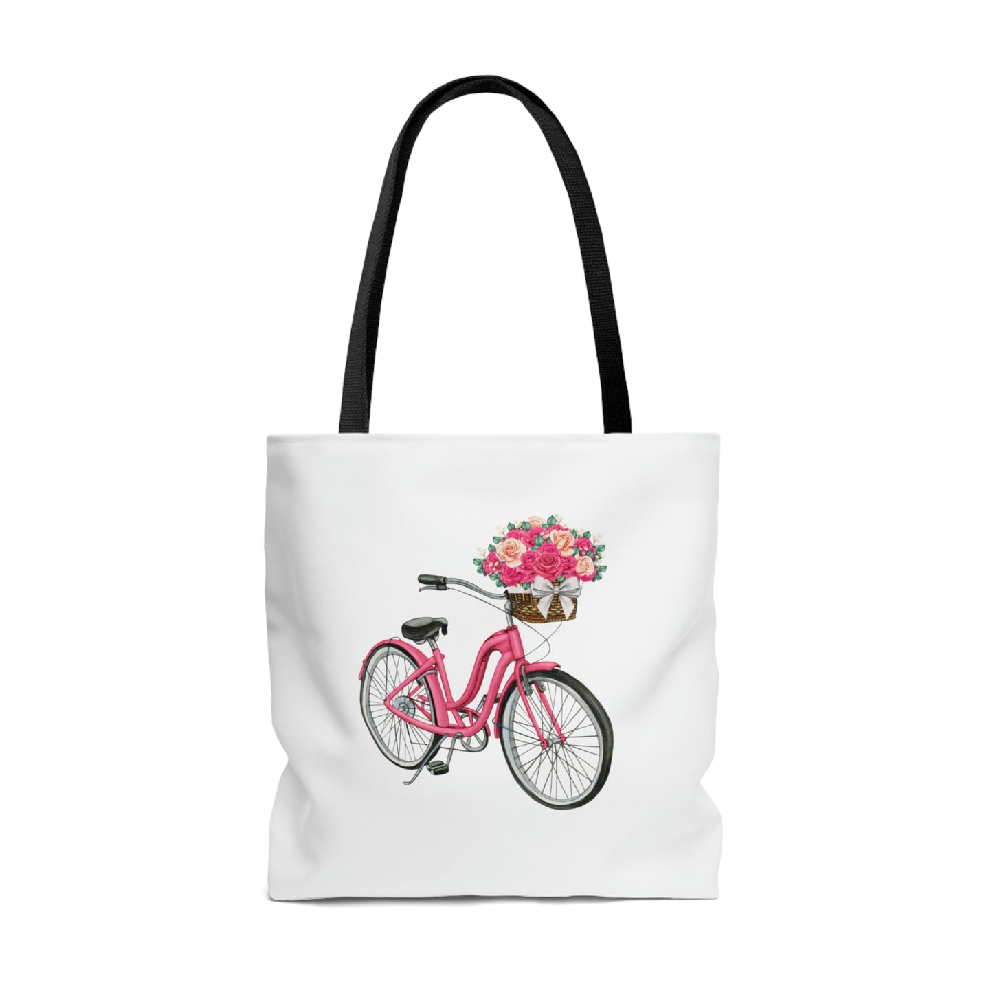 Bicycle with baskets and floral Tote Bag