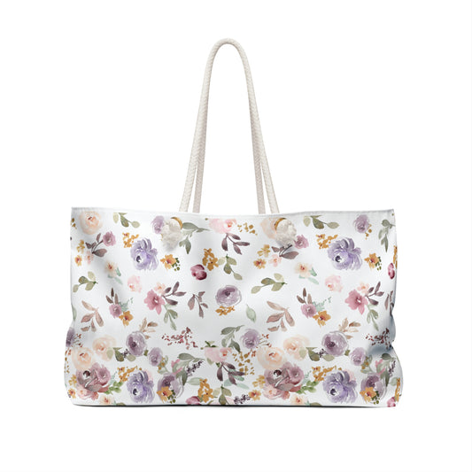 Watercolor floral print Weekender Bag