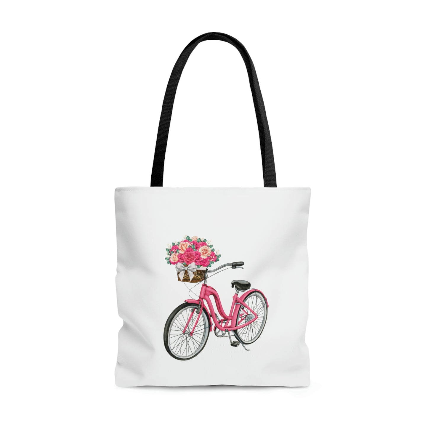 Bicycle with baskets and floral Tote Bag