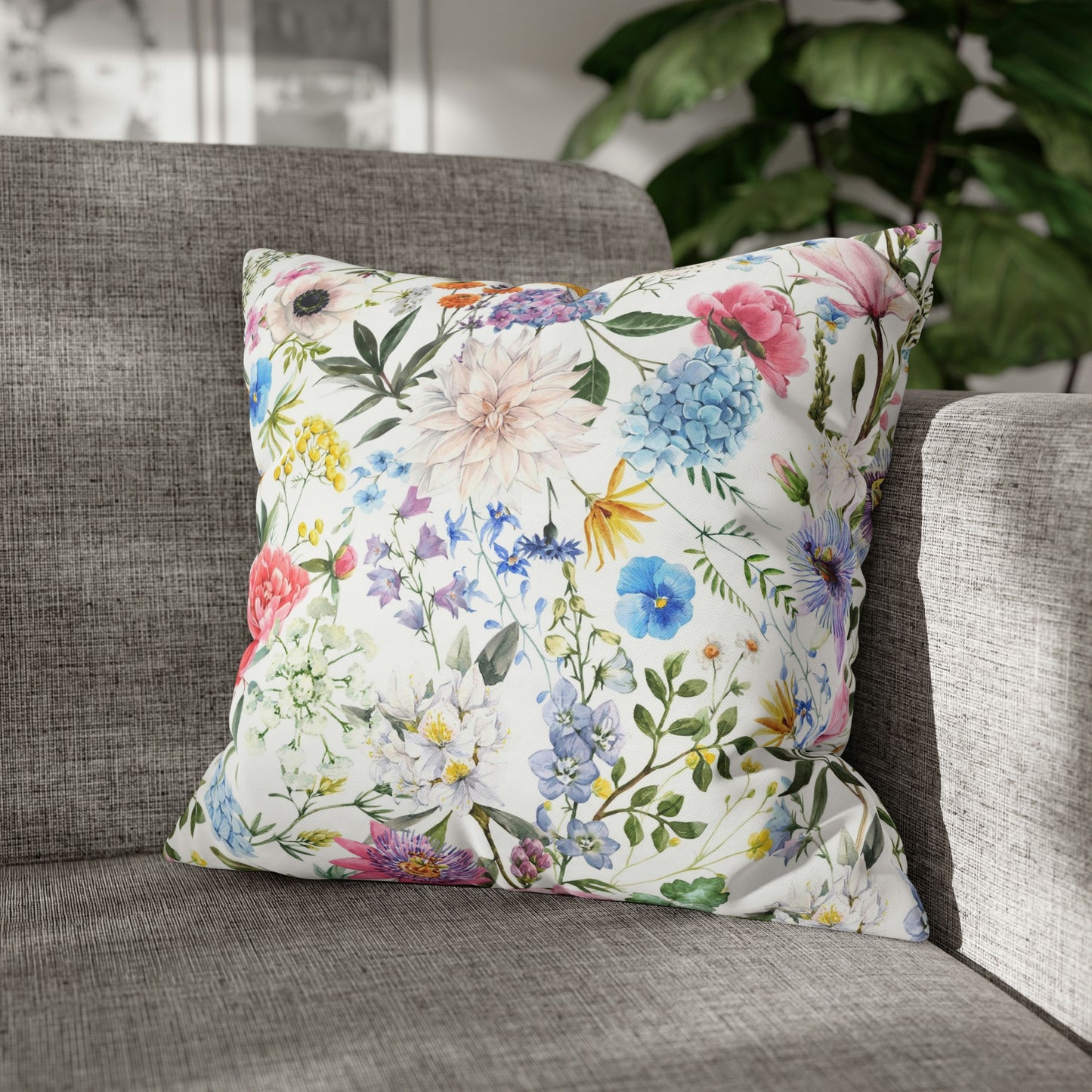 Floral Overlay Print - Throw Pillow Covers