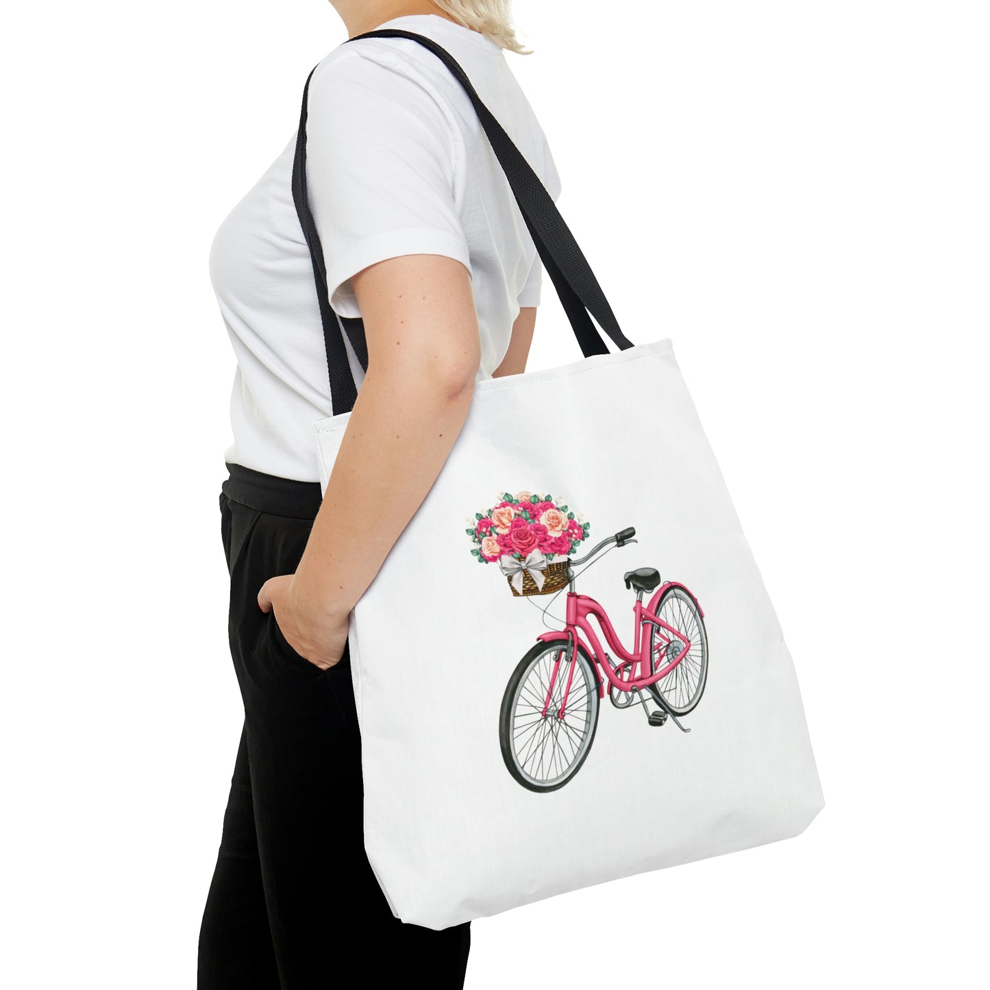 Bicycle with baskets and floral Tote Bag