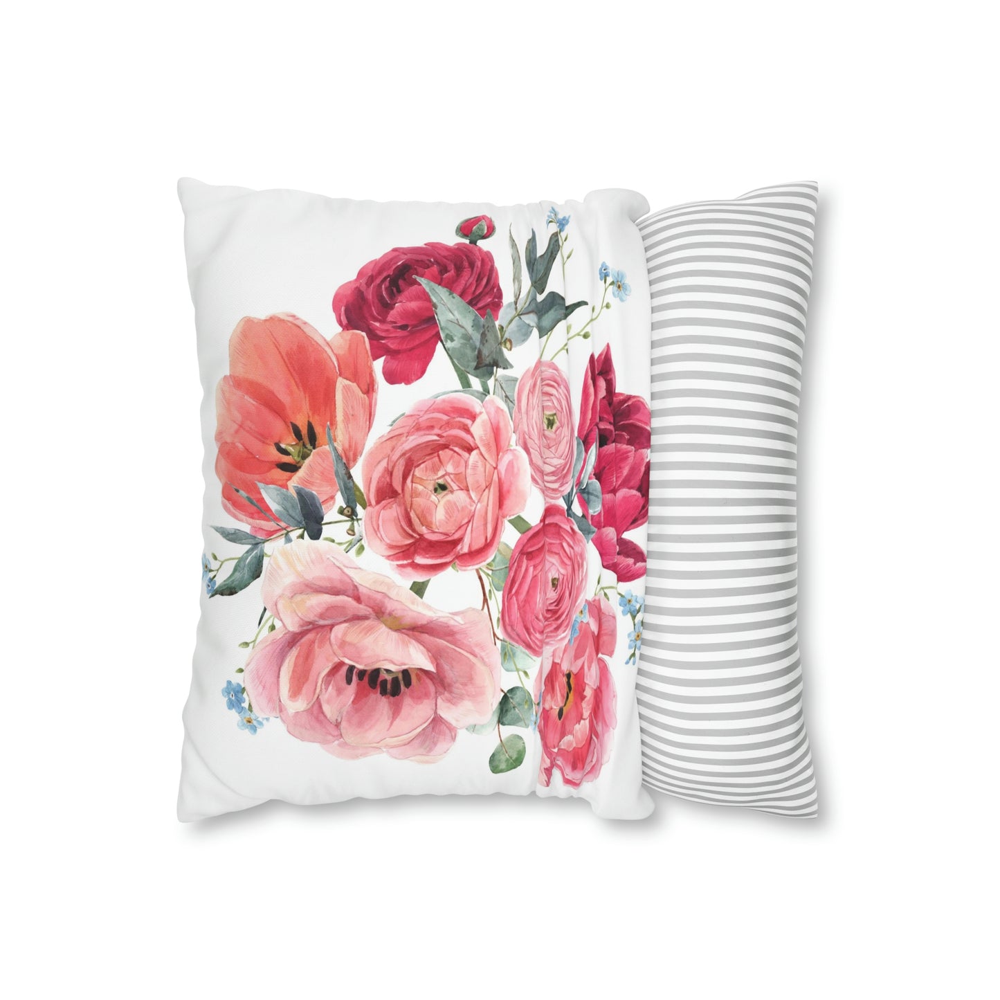 Red floral bouquet -Throw Pillow Covers