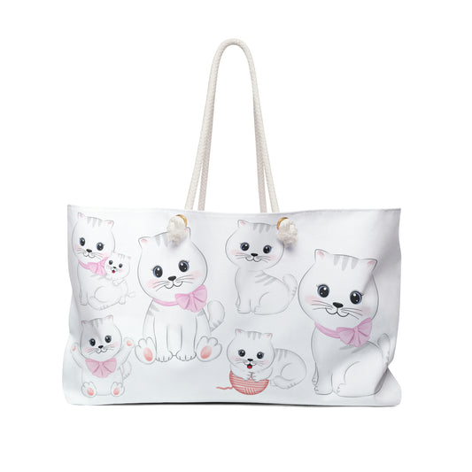 Cat Print Weekender Bag