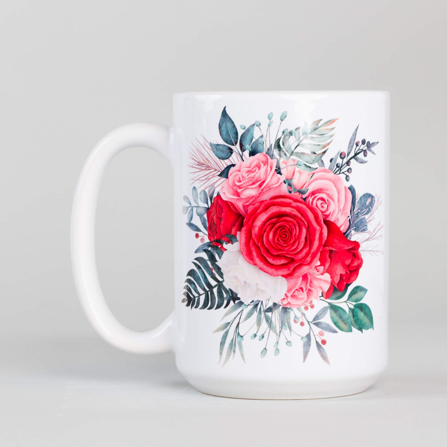 Arrangement of Roses Floral Mug - Ceramic Mug