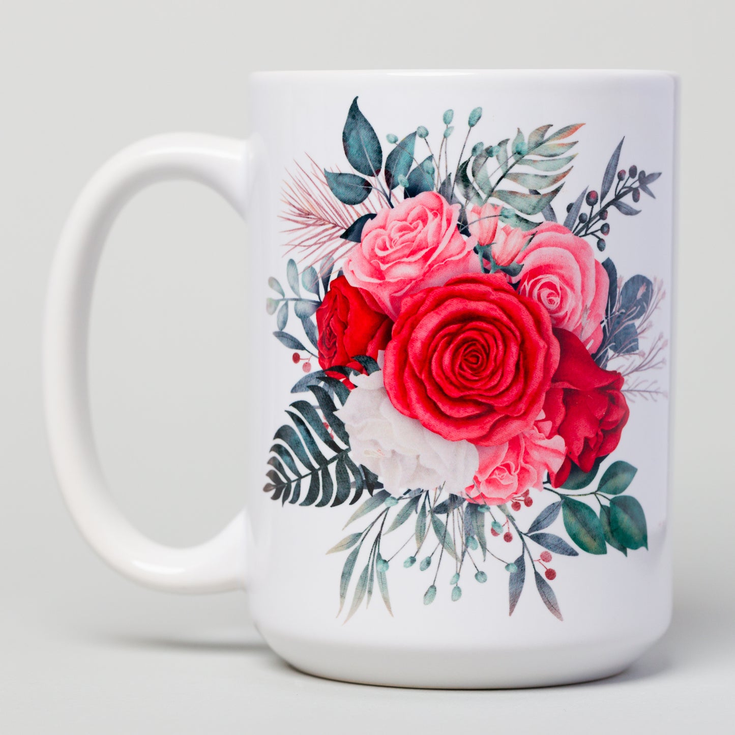 Arrangement of Roses Floral Mug - Ceramic Mug