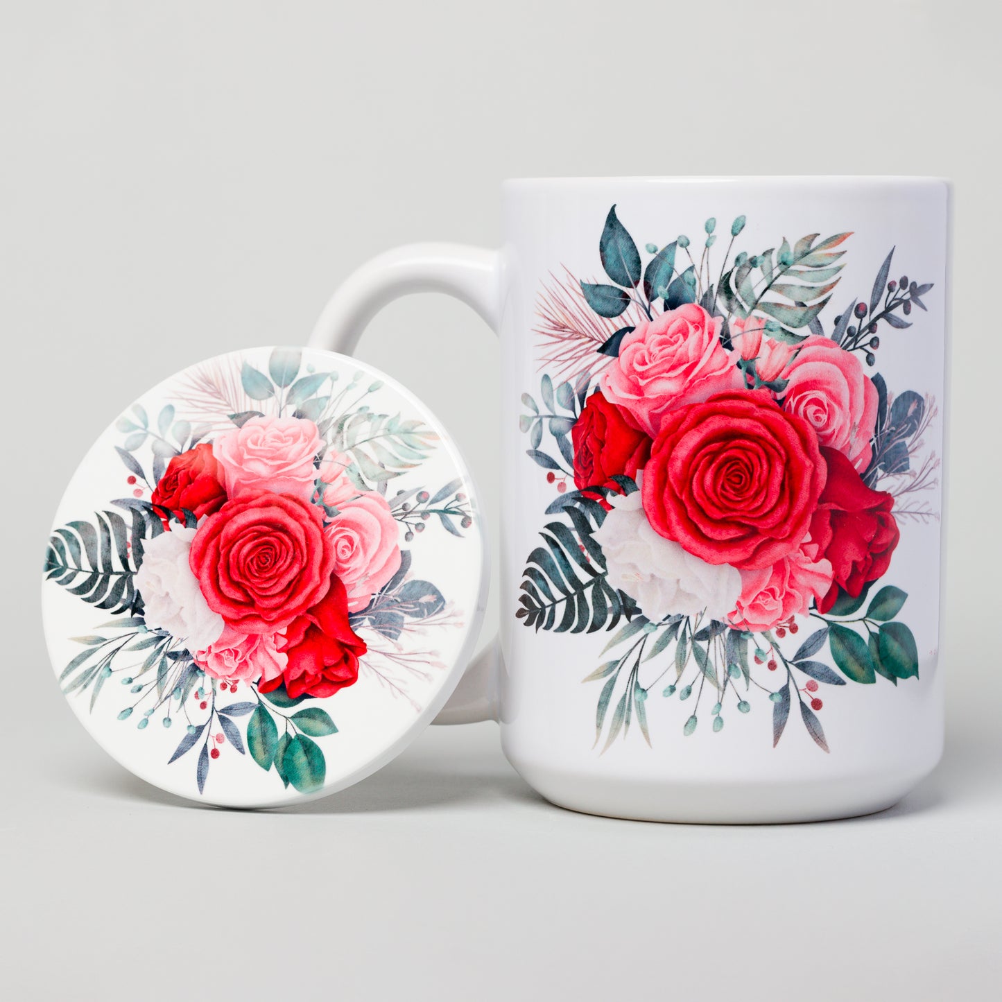 Arrangement of Roses Floral Mug - Ceramic Mug