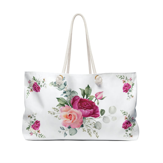 Red Floral Weekender Bag