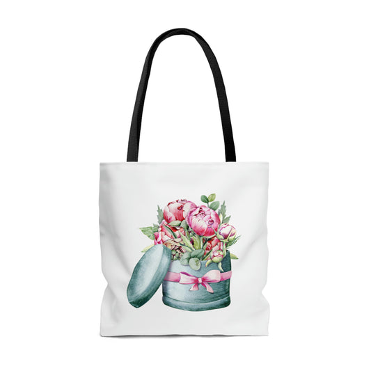 Ribbon tied floral vase - Tote Bag