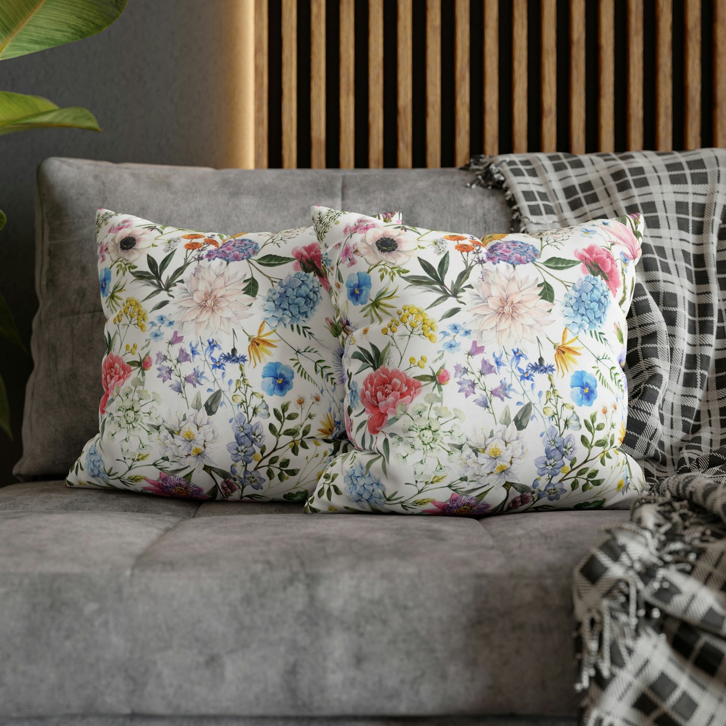 Floral Overlay Print - Throw Pillow Covers